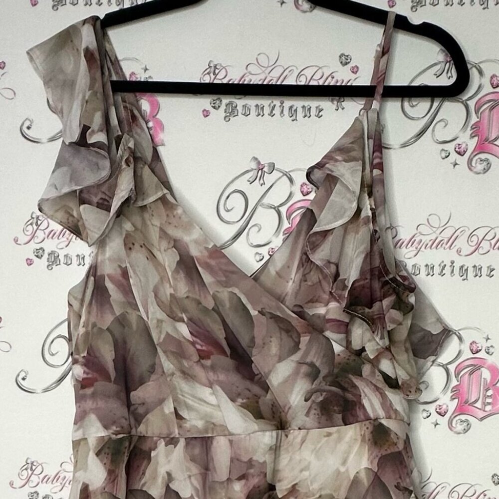 Le chΓ’teau dress watercolor floral flowers zipper zip up sexy flowy Lilly lily - Picture 8 of 11